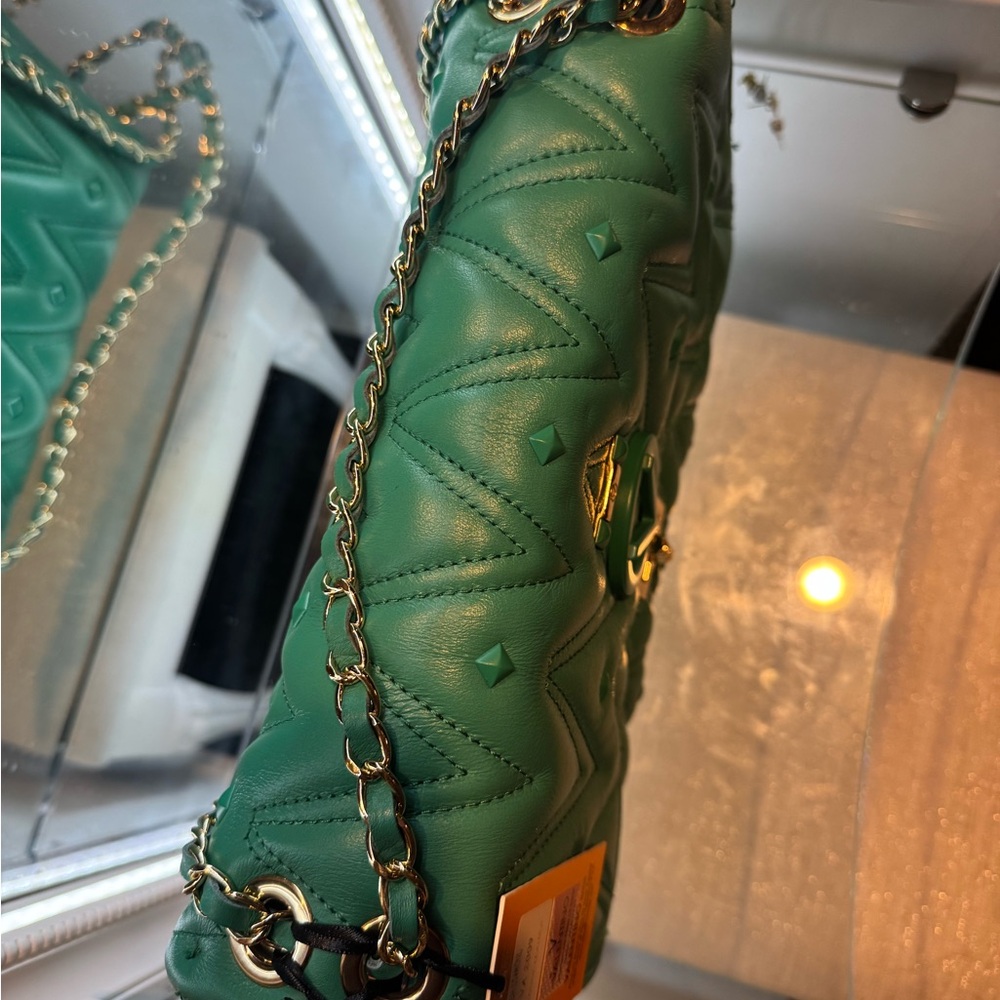 Valentino Emerald Quilted Shoulder Bag - Picture 3 of 9